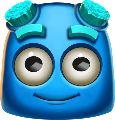 Blaues Alien symbol