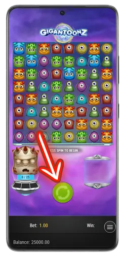 Startknopf im Gigantoonz Slot drücken und Runde beginnen
