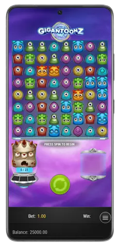 Startbildschirm des Gigantoonz Slot im Online Casino